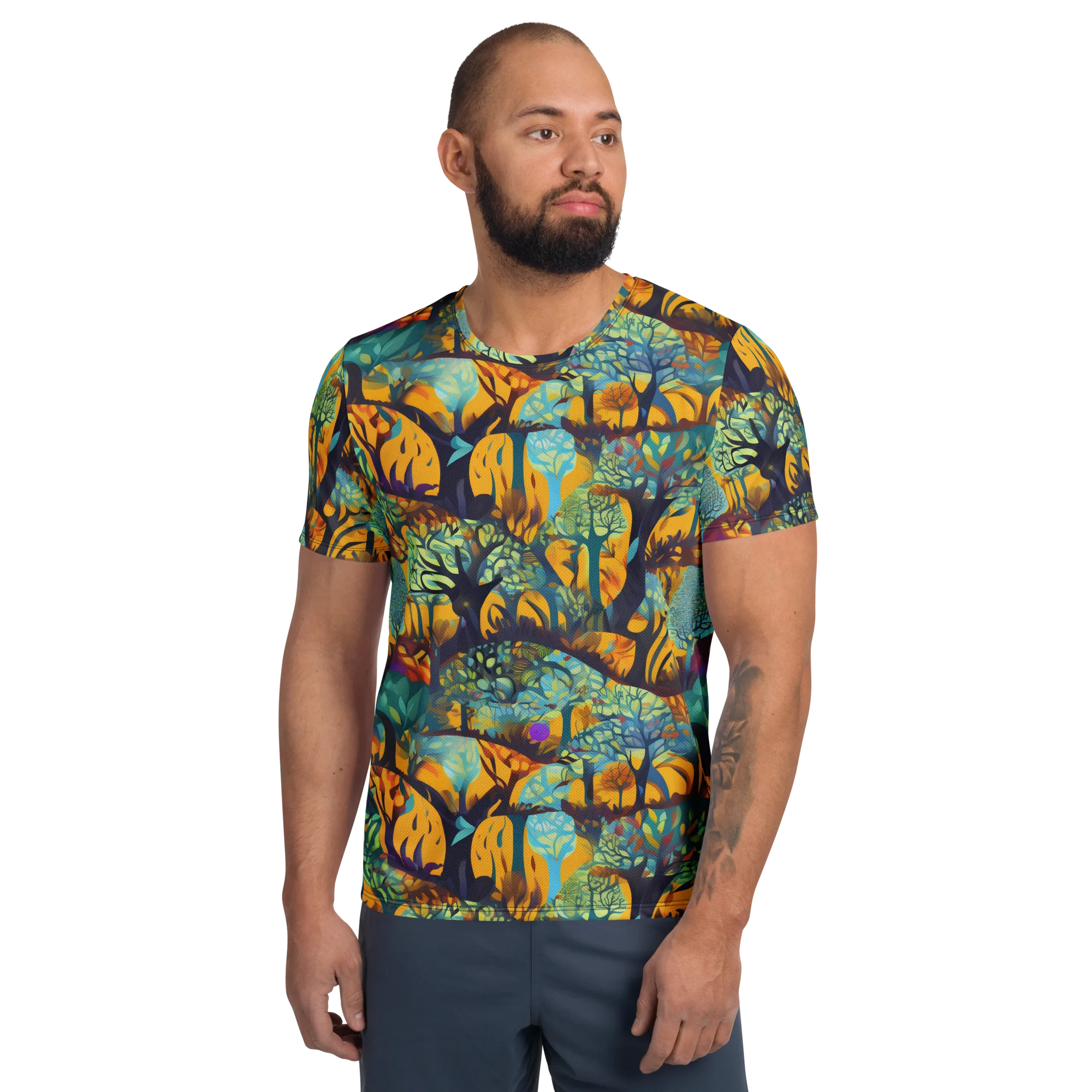 Saffron Canopy on Men's Athletic T-Shirt — Front