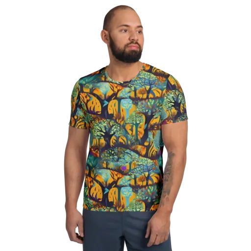 Saffron Canopy on a Men's Athletic T-Shirt