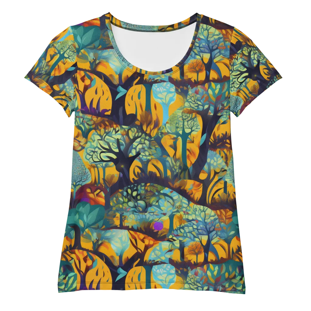 Saffron Canopy on Women's Athletic T-Shirt — Front