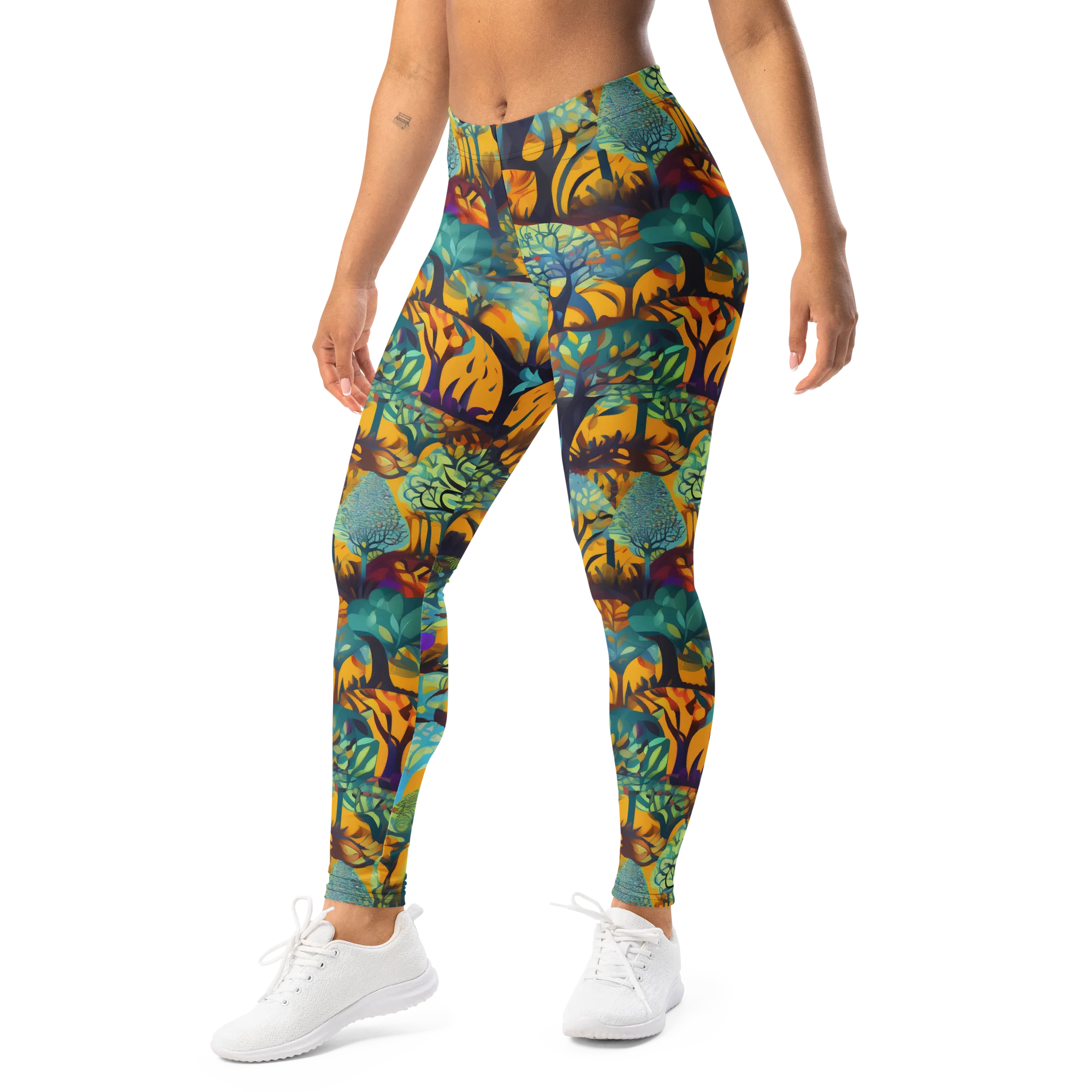 Saffron Canopy on Leggings — Left Front