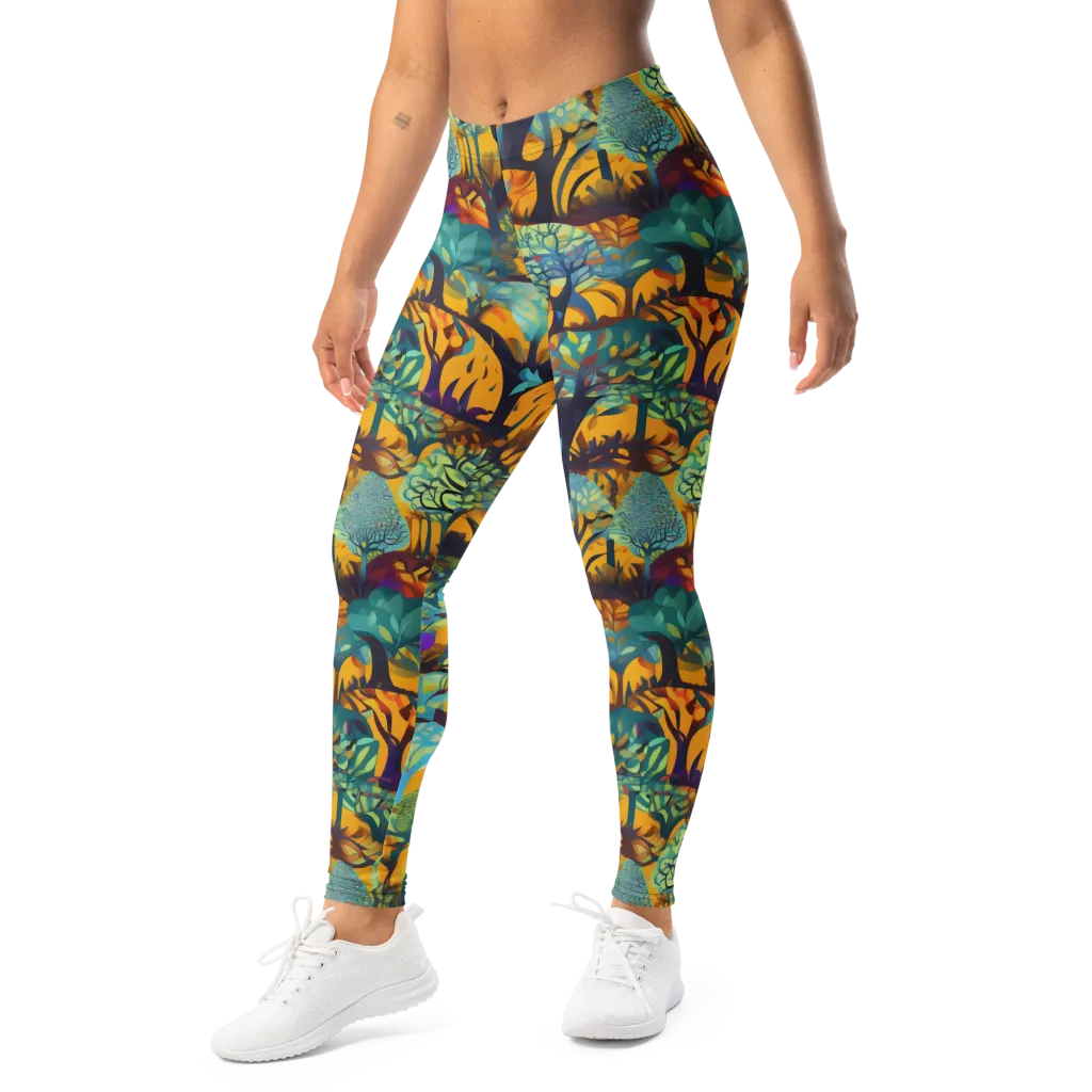 Saffron Canopy on Leggings — Left Front