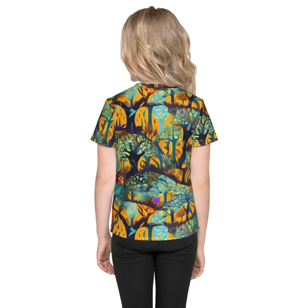 Saffron Canopy on Kids Crew Neck T-Shirt — Back