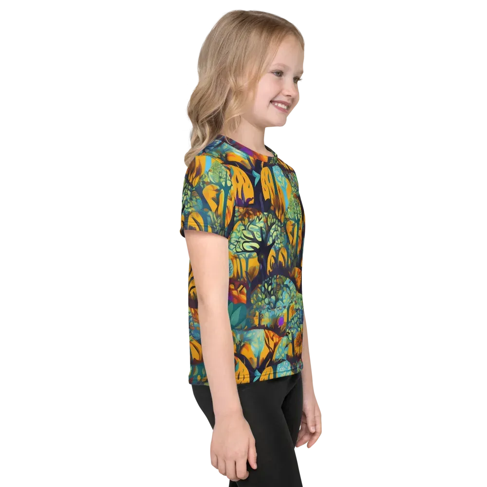 Saffron Canopy on Kids Crew Neck T-Shirt — Right