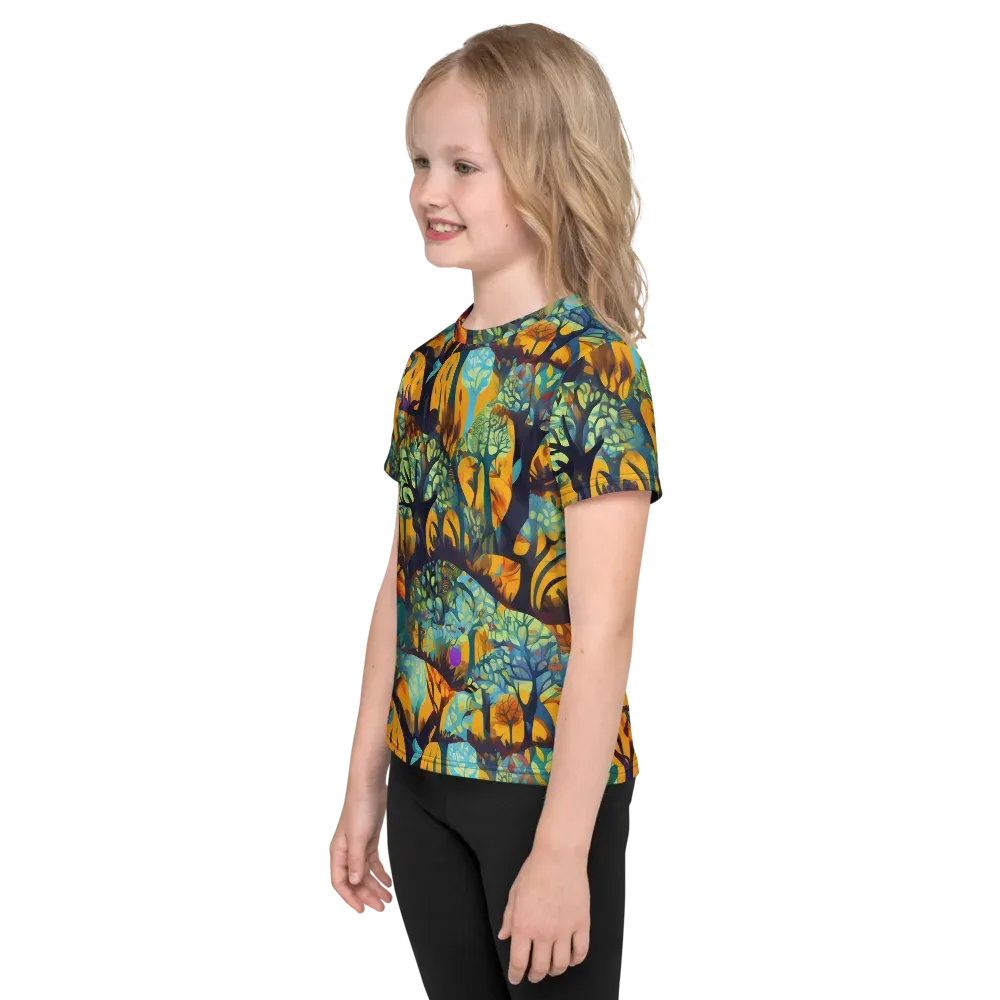Saffron Canopy on Kids Crew Neck T-Shirt — Left