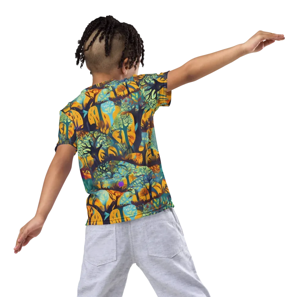 Saffron Canopy on Kids Crew Neck T-Shirt — Back