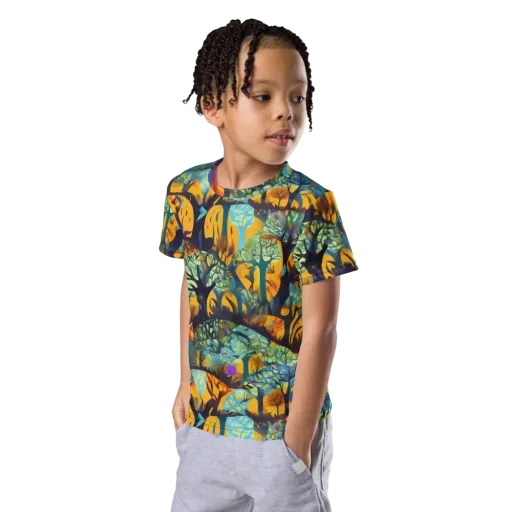 Saffron Canopy on a Kids Crew Neck T-Shirt