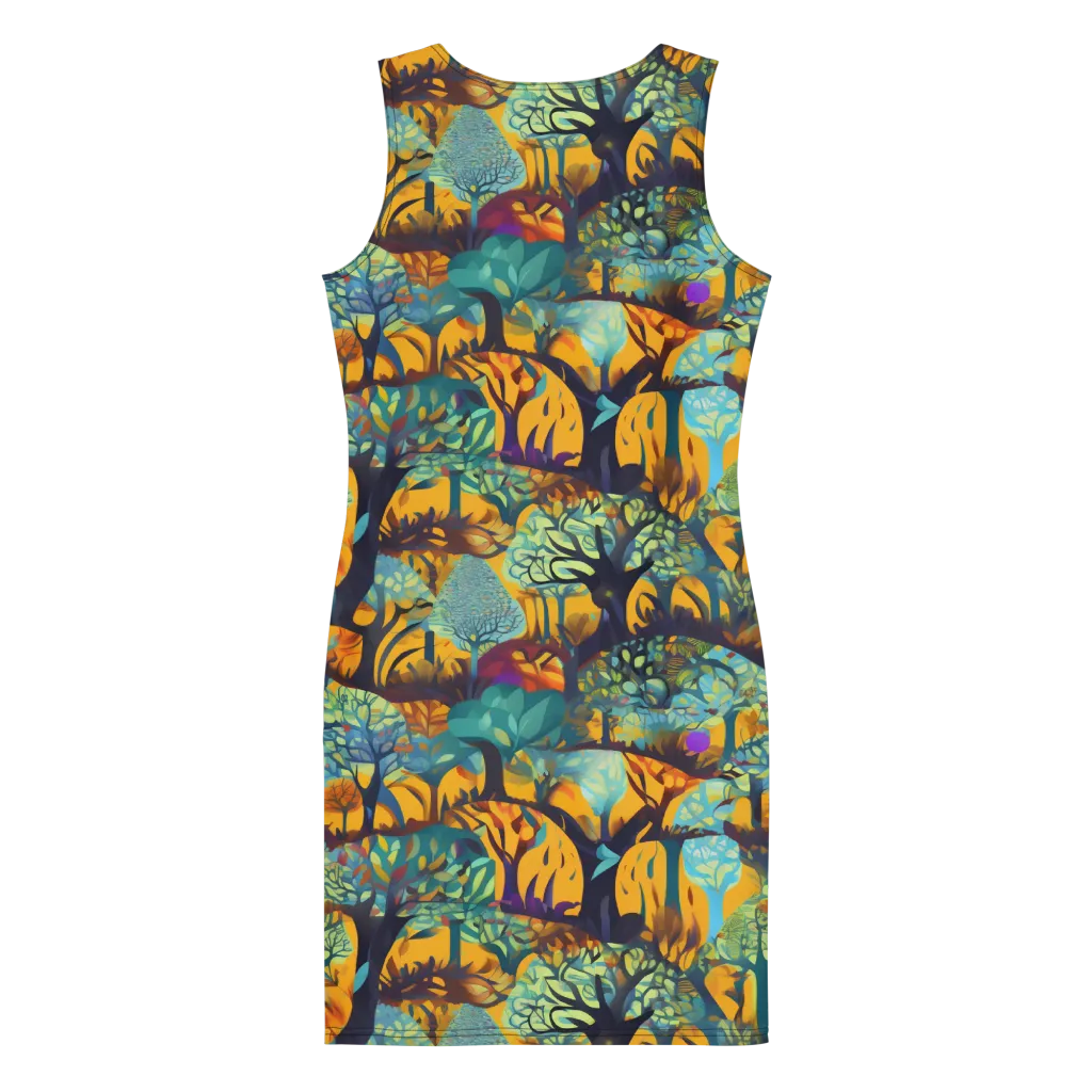 Saffron Canopy on Bodycon Dress — Back
