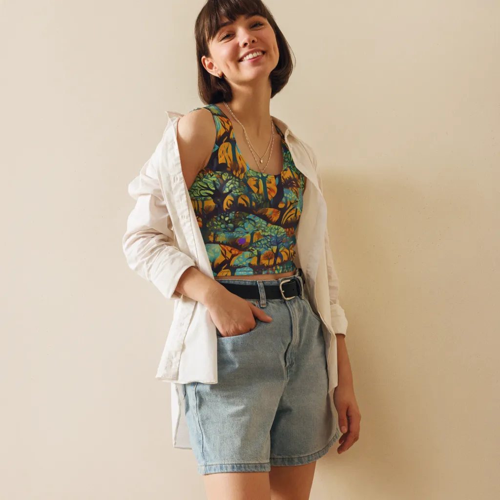Saffron Canopy on Crop Top — Front