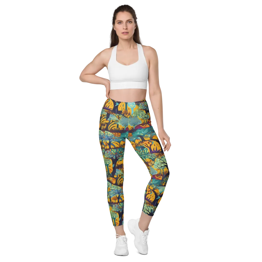 Saffron Canopy on Leggings with Pockets — Front