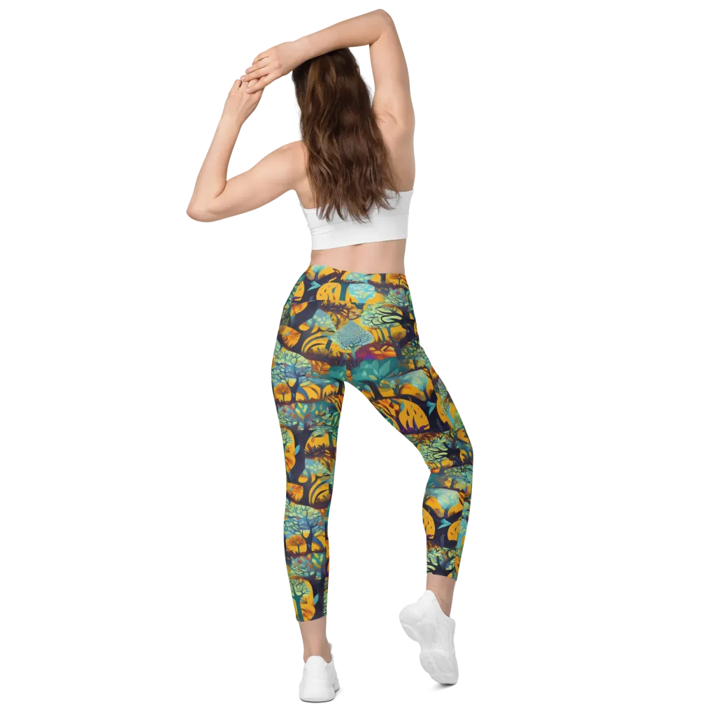 Saffron Canopy on Leggings with Pockets — Back