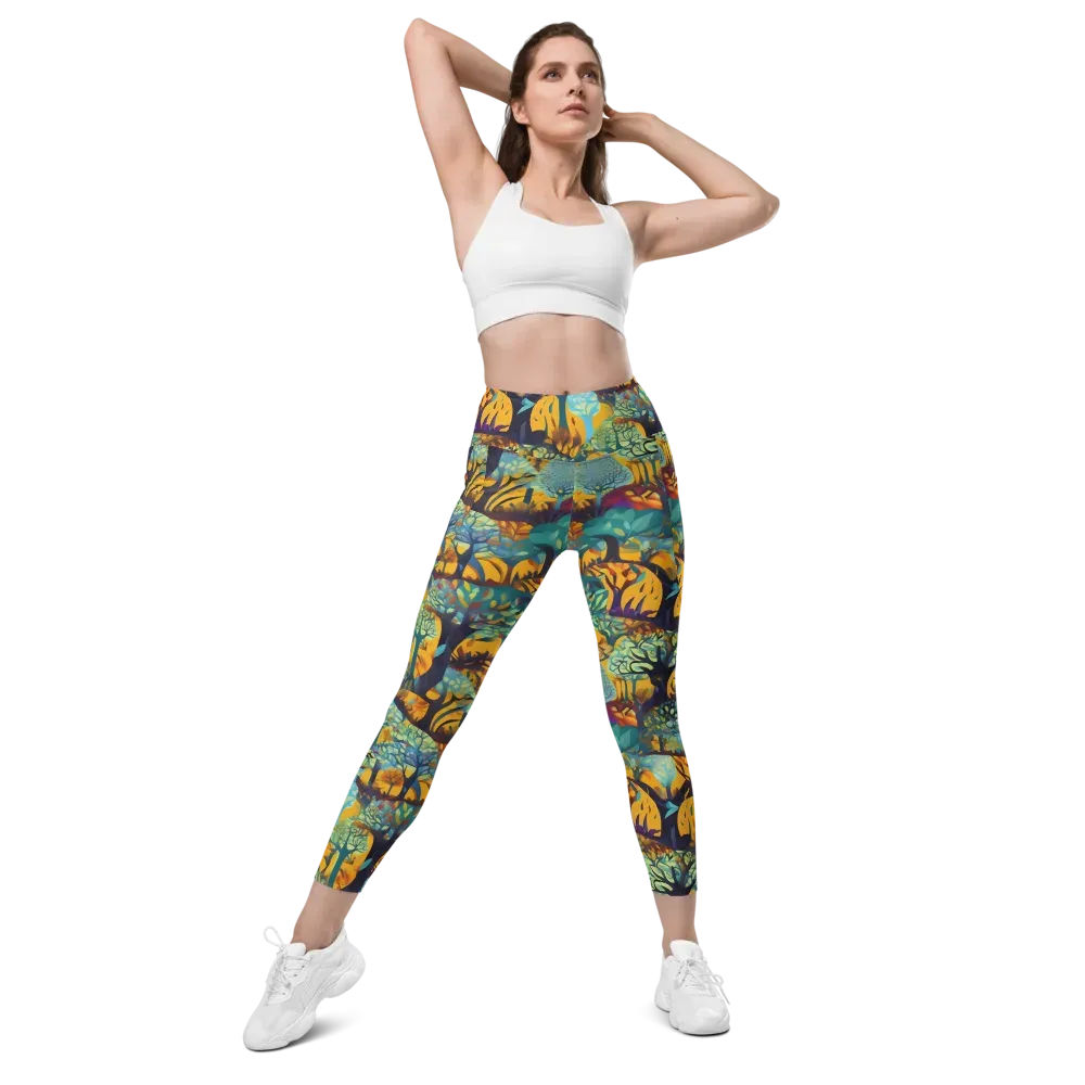 Saffron Canopy on Leggings with Pockets — Front
