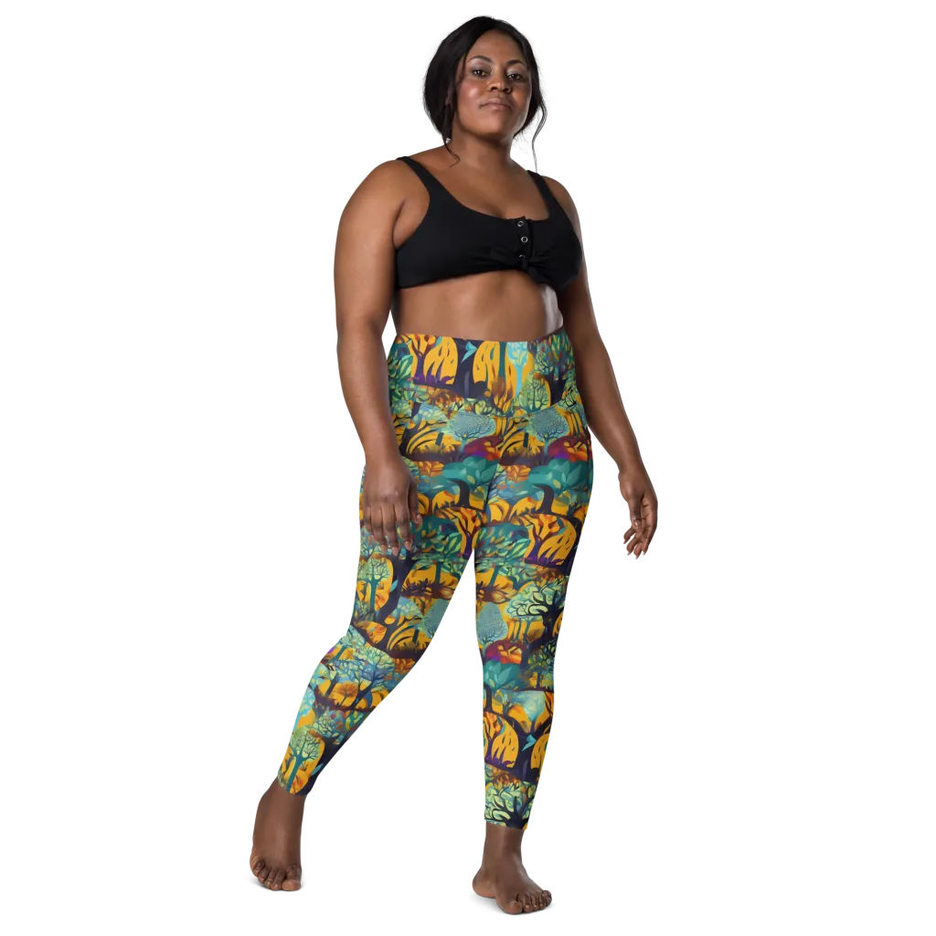 Saffron Canopy on Leggings with Pockets — Front