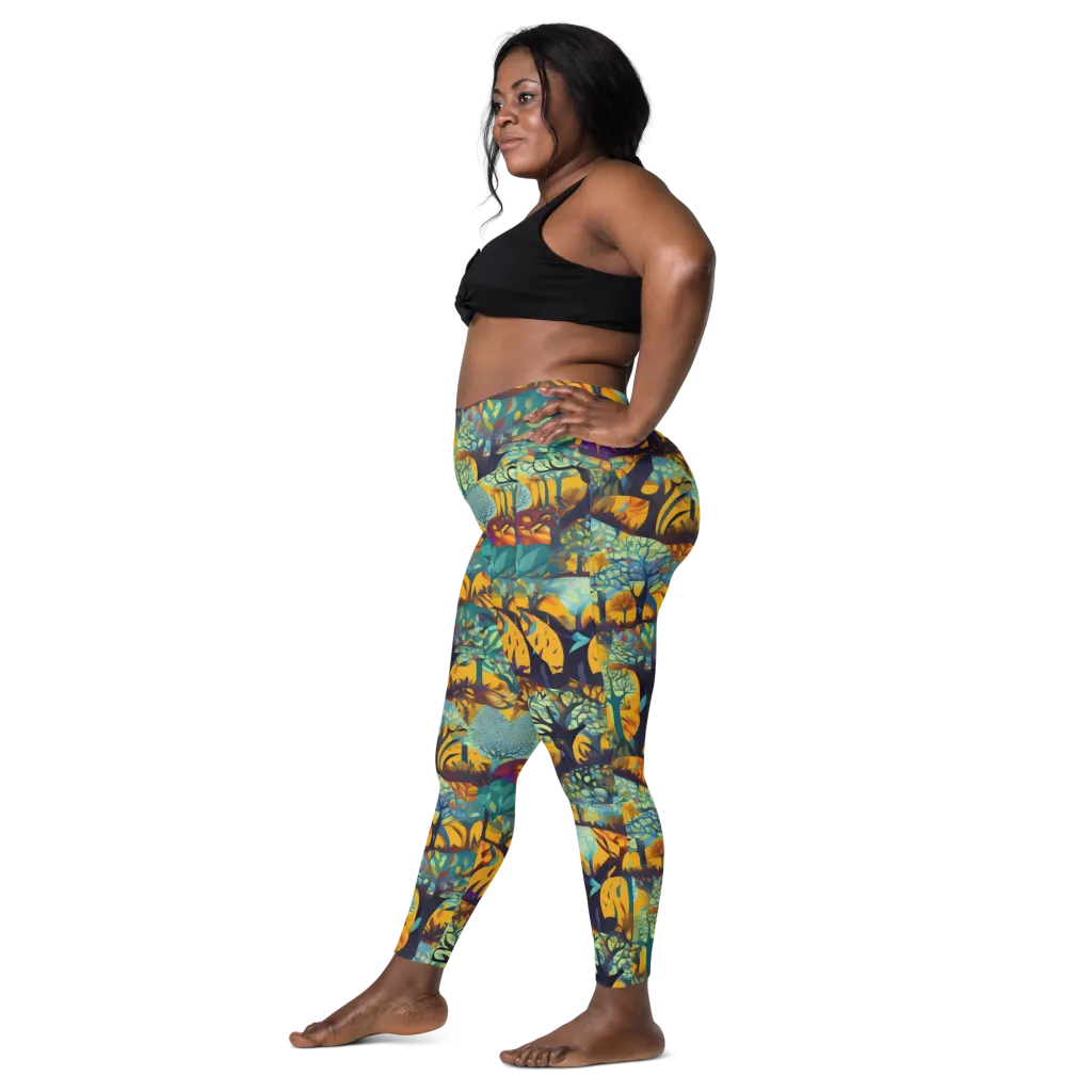 Saffron Canopy on Leggings with Pockets — Left