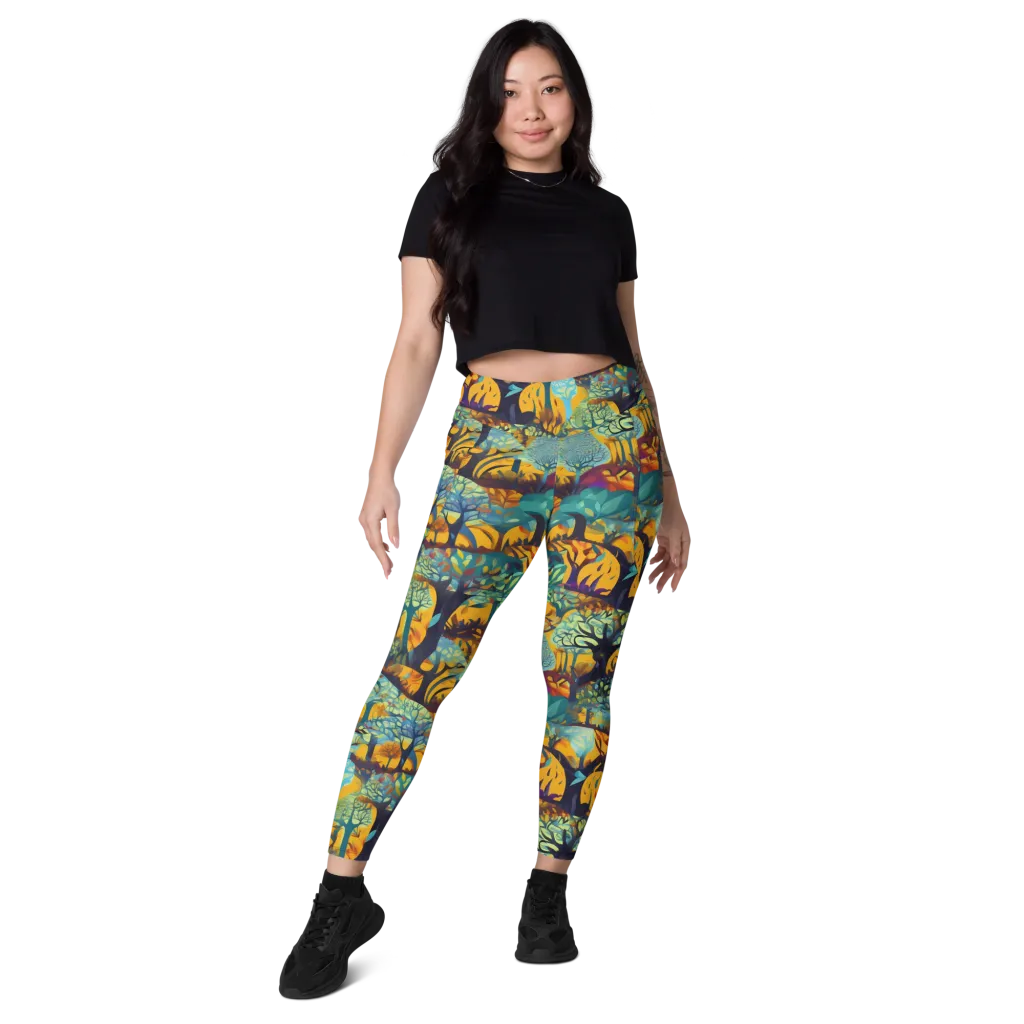 Saffron Canopy on Leggings with Pockets — Front