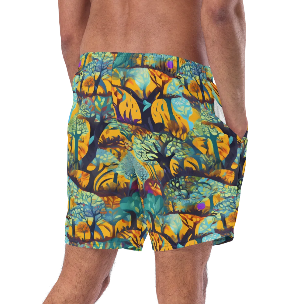 Saffron Canopy on Swim Trunks — Right Back