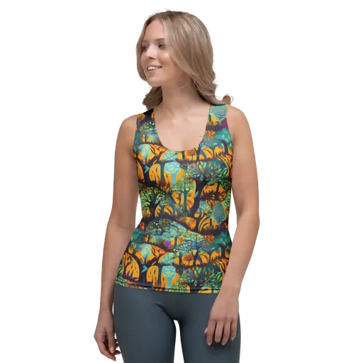 Saffron Canopy on a Women's Tank Top