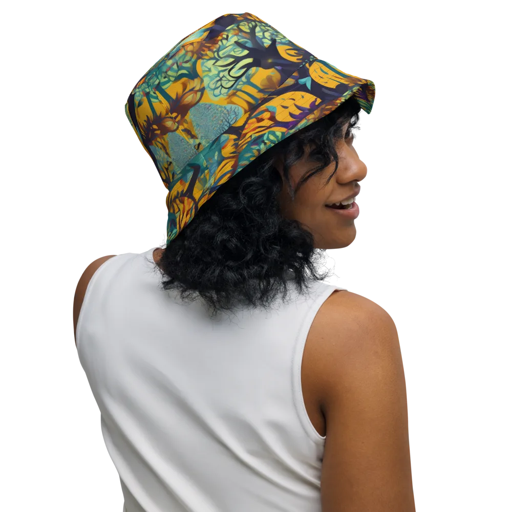 Saffron Canopy on Reversible Bucket Hat — Right Outside