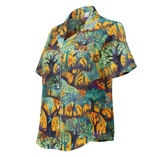 Saffron Canopy on a Women's Short Sleeve Pajama Top