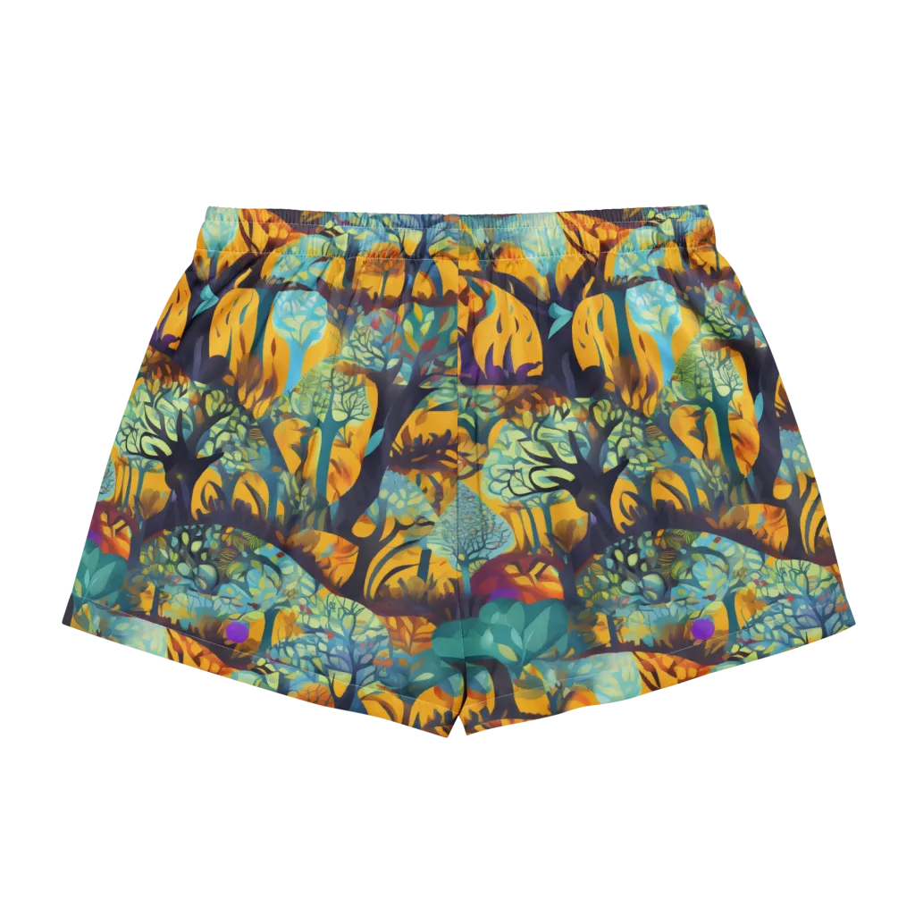 Saffron Canopy on Women's Pajama Shorts — Back