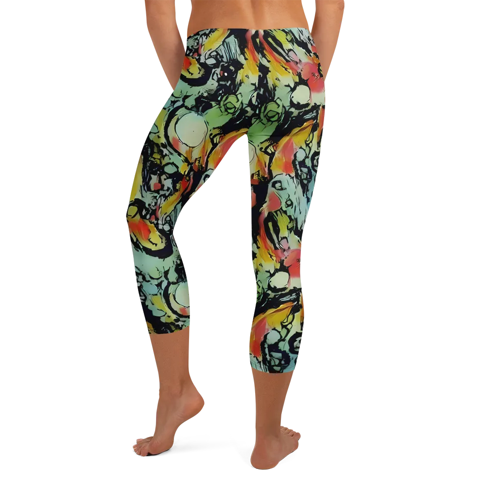 Chromatic Menagerie on Capri Leggings — Back