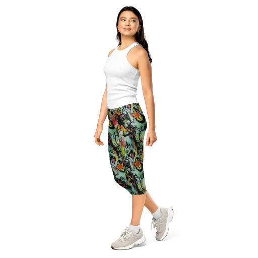 Chromatic Menagerie on a Capri Leggings
