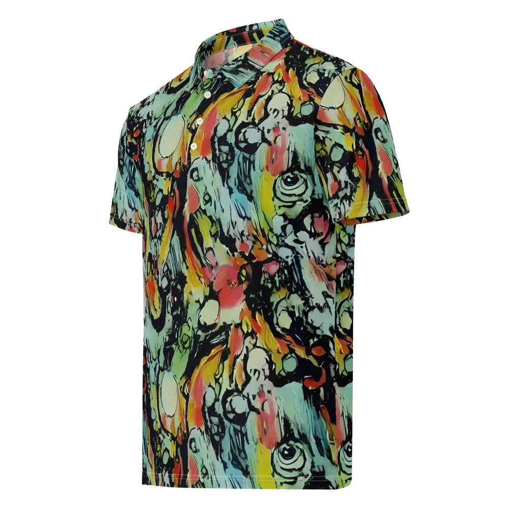 Chromatic Menagerie on Men's Slim Fit Polo Shirt — Left Front