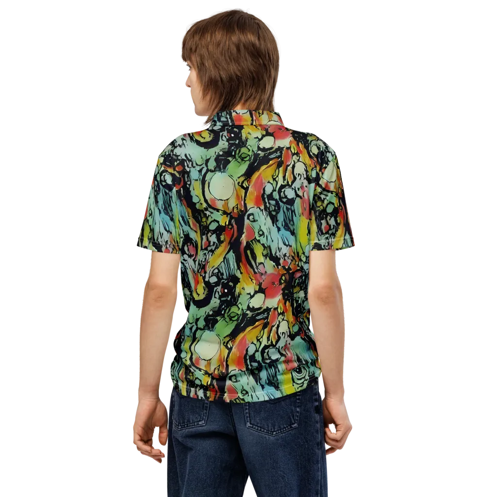 Chromatic Menagerie on Men's Slim Fit Polo Shirt — Back