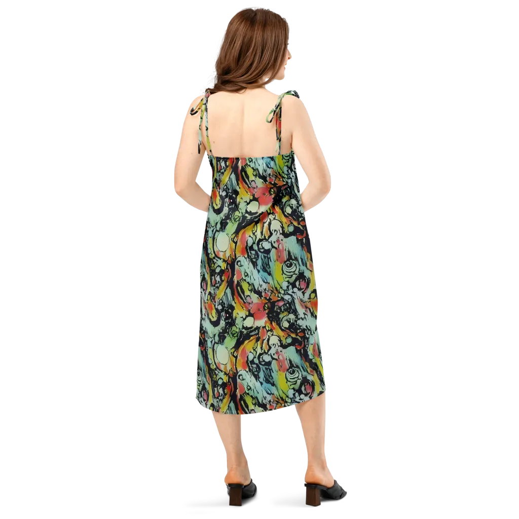 Chromatic Menagerie on Slip Dress — Back