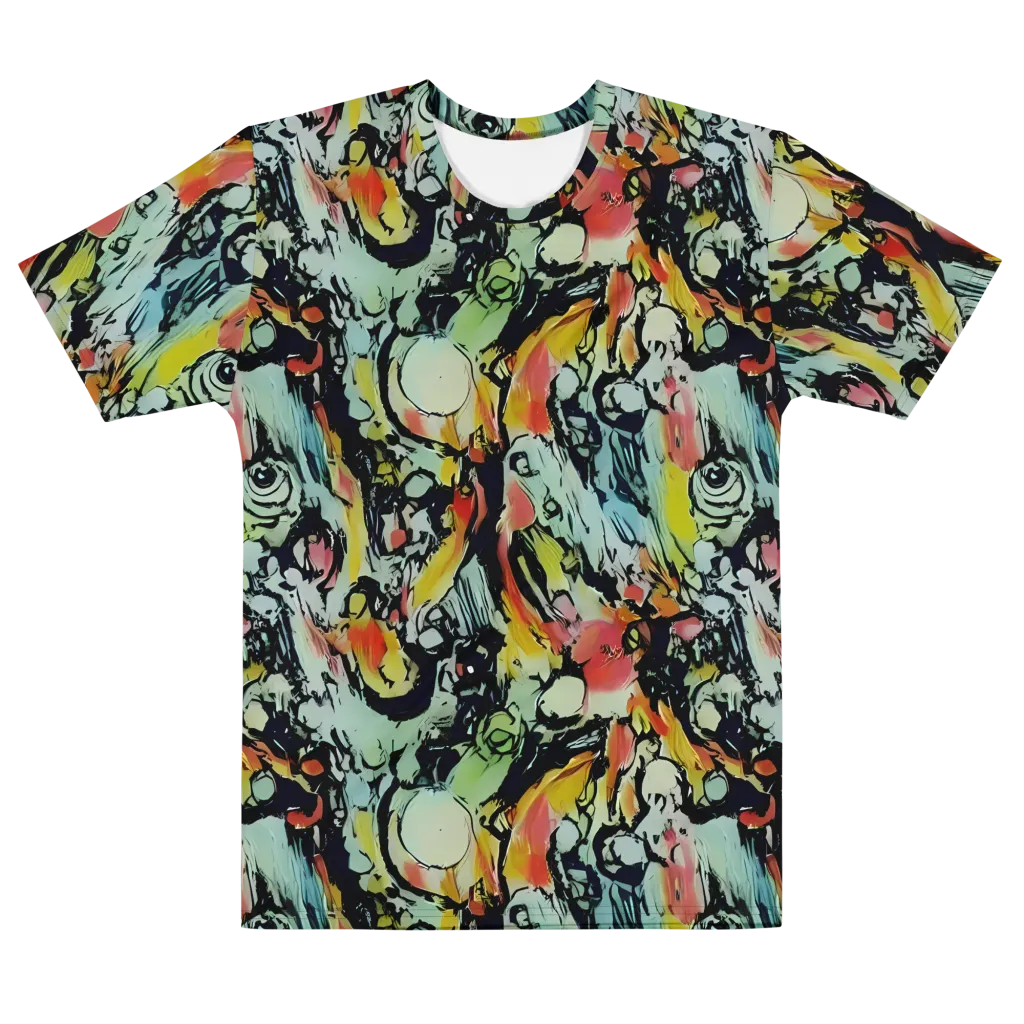 Chromatic Menagerie on Men's Cotton Crew Neck T-Shirt — Front