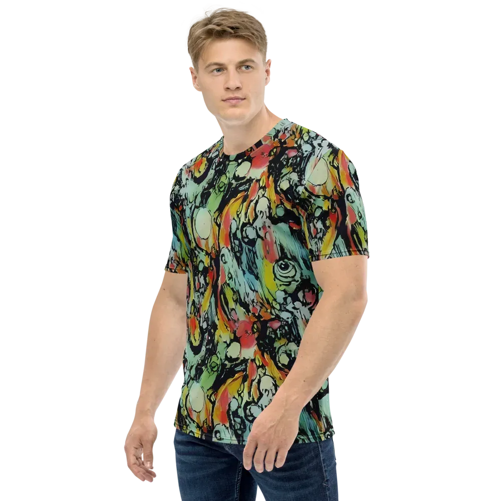 Chromatic Menagerie on Men's Crew Neck T-Shirt — Left