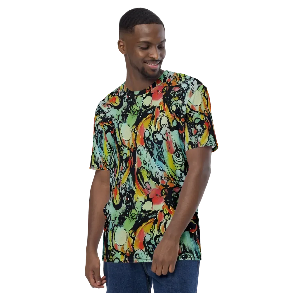 Chromatic Menagerie on Men's Crew Neck T-Shirt — Left