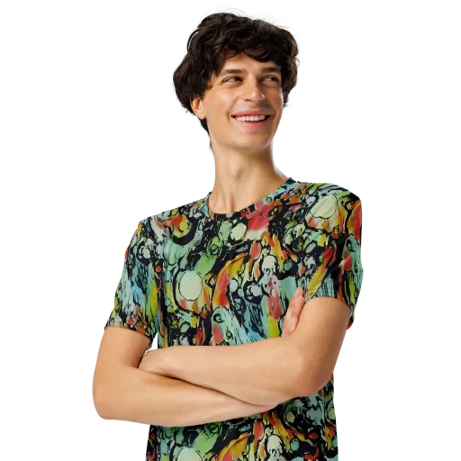 Chromatic Menagerie on a Men's Crew Neck T-Shirt