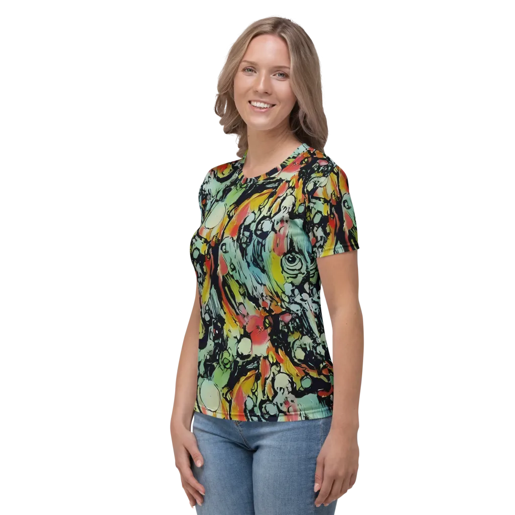 Chromatic Menagerie on Women's Crew Neck T-Shirt — Left