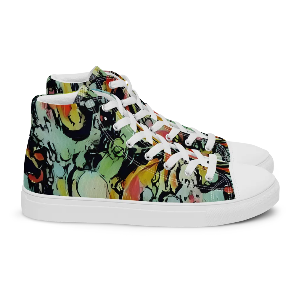 Chromatic Menagerie on Women's High Top Canvas Shoes — Right