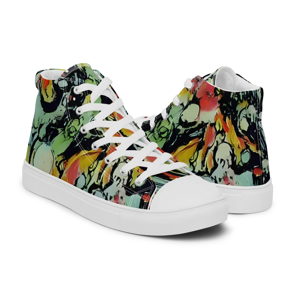 Chromatic Menagerie on Women's High Top Canvas Shoes — Right