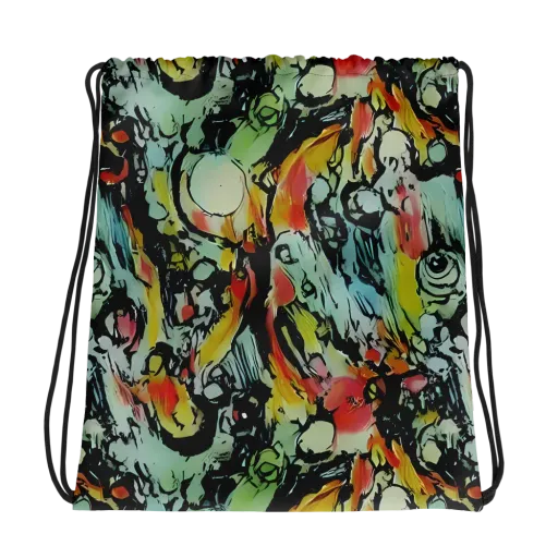 Chromatic Menagerie on a Drawstring Bag