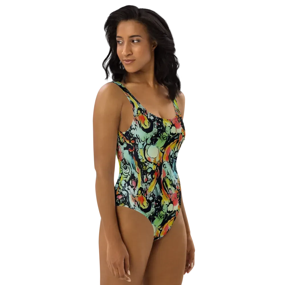 Chromatic Menagerie on One-Piece Swimsuit — Right