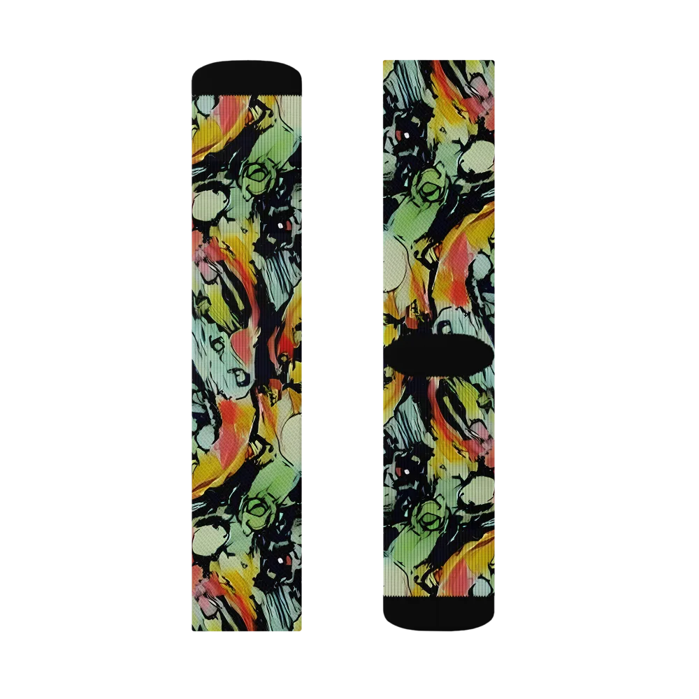 Chromatic Menagerie on Socks — Left Sock