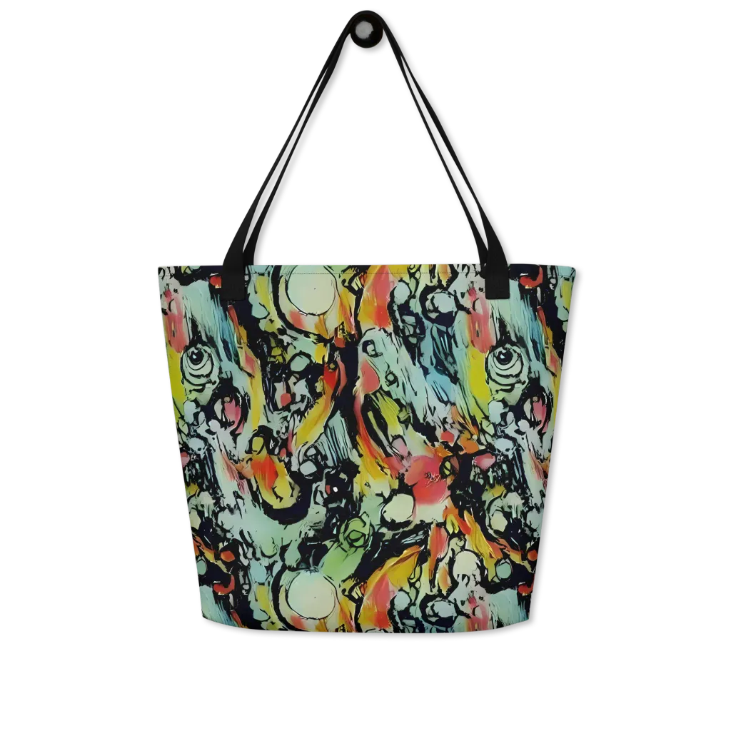Chromatic Menagerie on Large Tote Bag W/ Pocket — Front