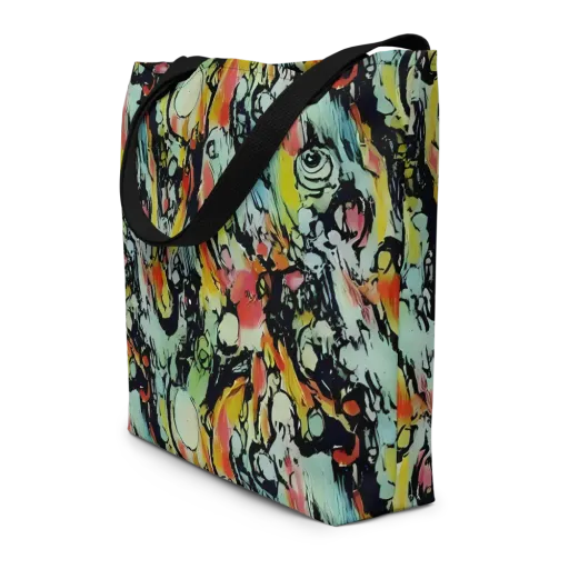 Chromatic Menagerie on a Large Tote Bag W/ Pocket