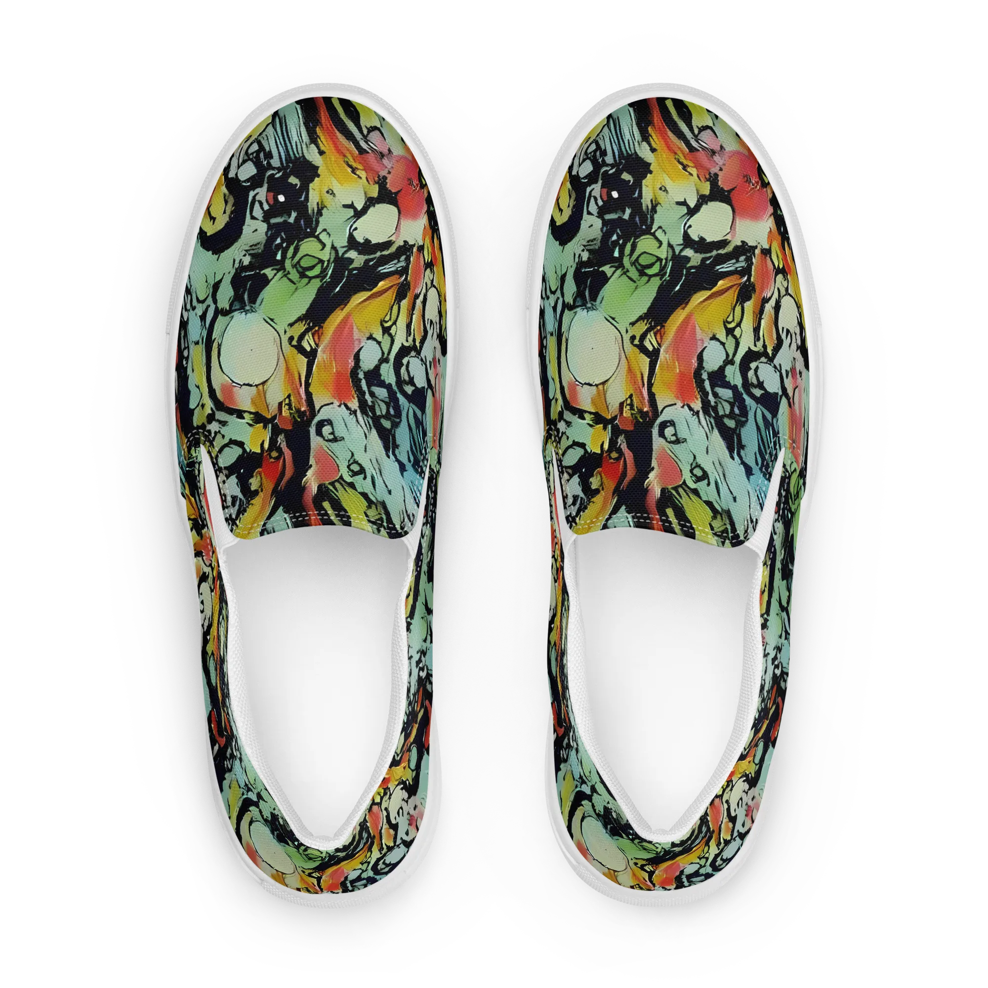 Chromatic Menagerie on Women's Slip-On Canvas Shoes — Front