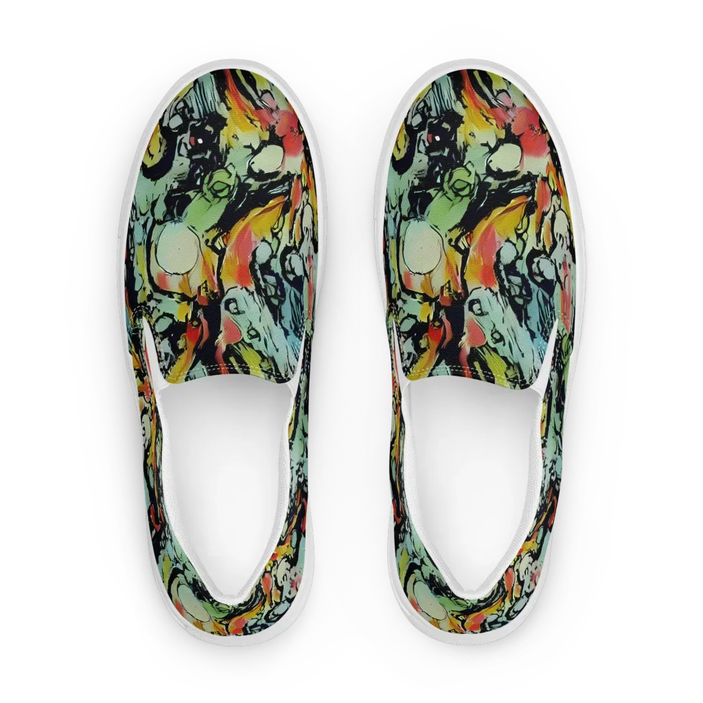 Chromatic Menagerie on Women's Slip-On Canvas Shoes — Front