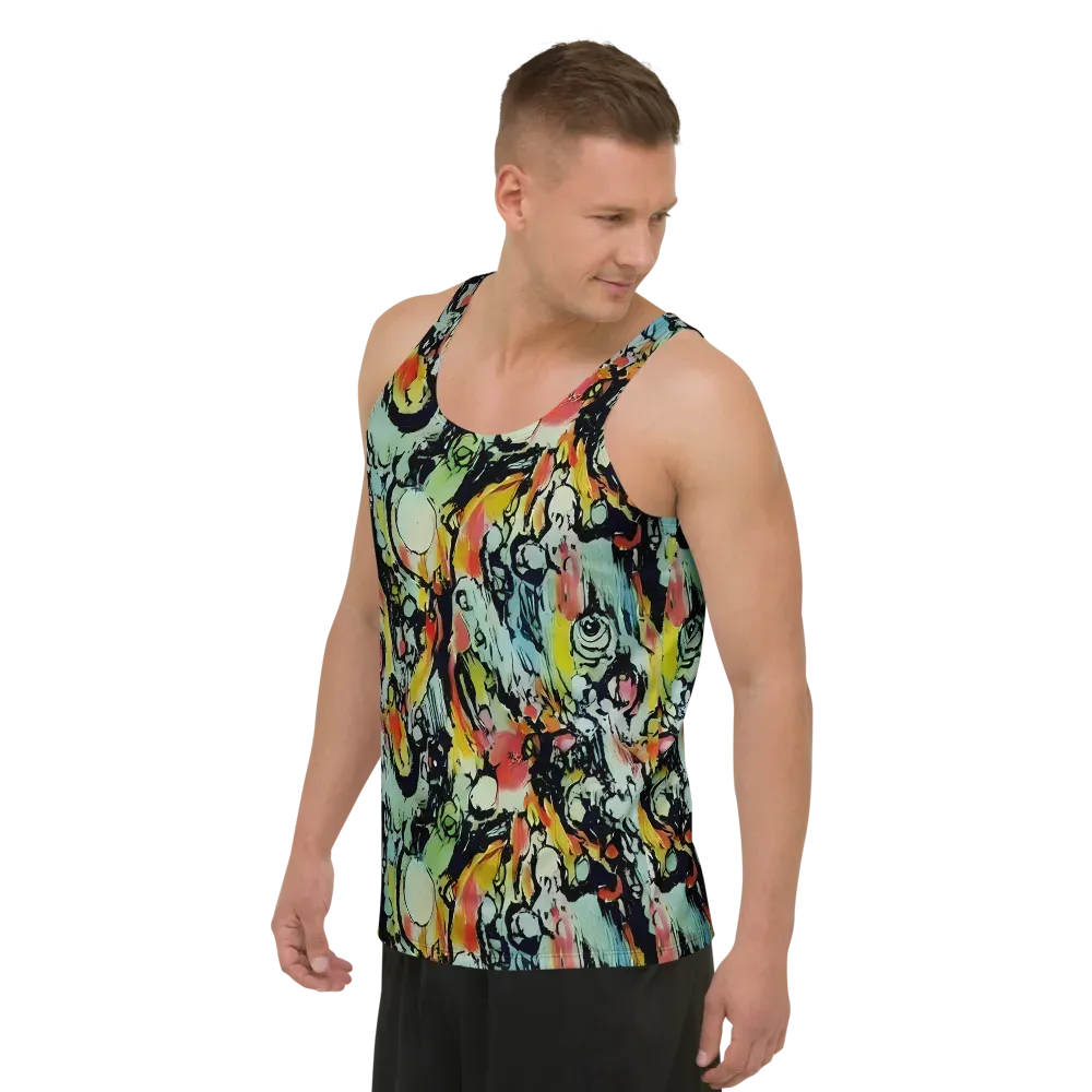 Chromatic Menagerie on Men's Tank Top — Left Front