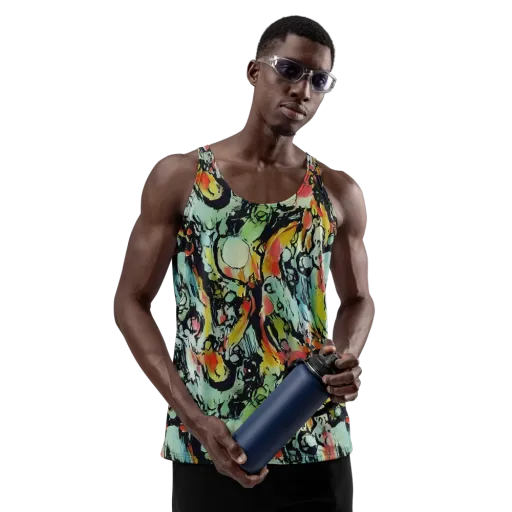 Chromatic Menagerie on a Men's Tank Top