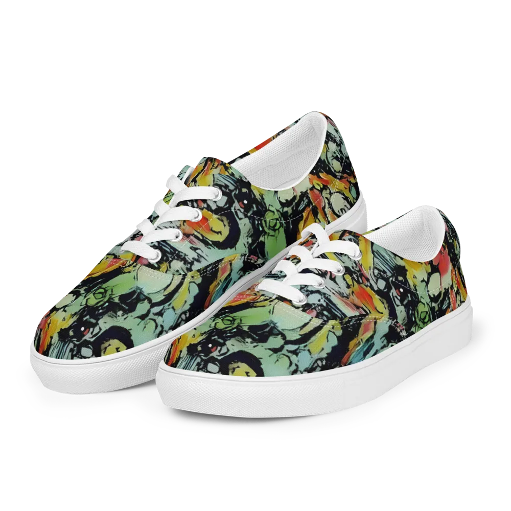 Chromatic Menagerie on Men's Lace-Up Canvas Shoes — Left Front