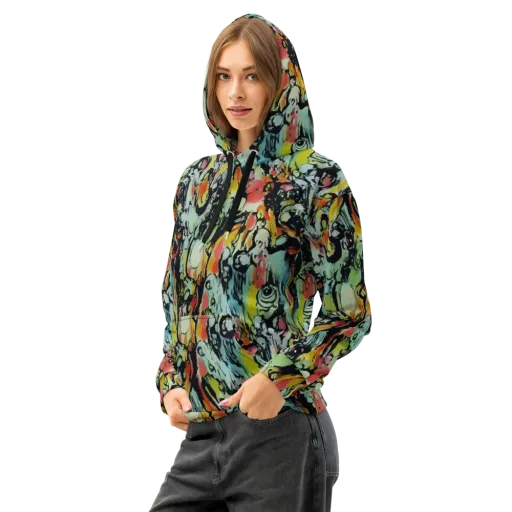 Chromatic Menagerie on a Cotton Hoodie