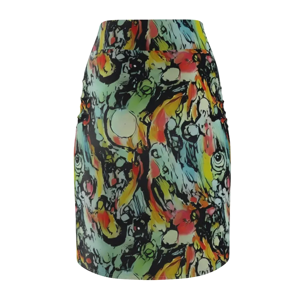 Chromatic Menagerie on Pencil Skirt — Back