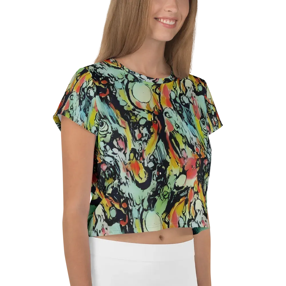Chromatic Menagerie on Crop Tee — Right