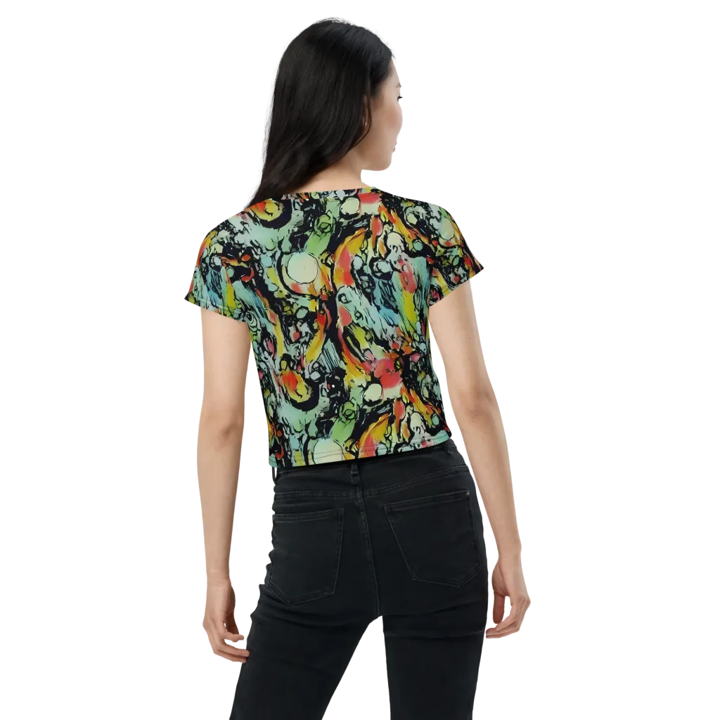 Chromatic Menagerie on Crop Tee — Back