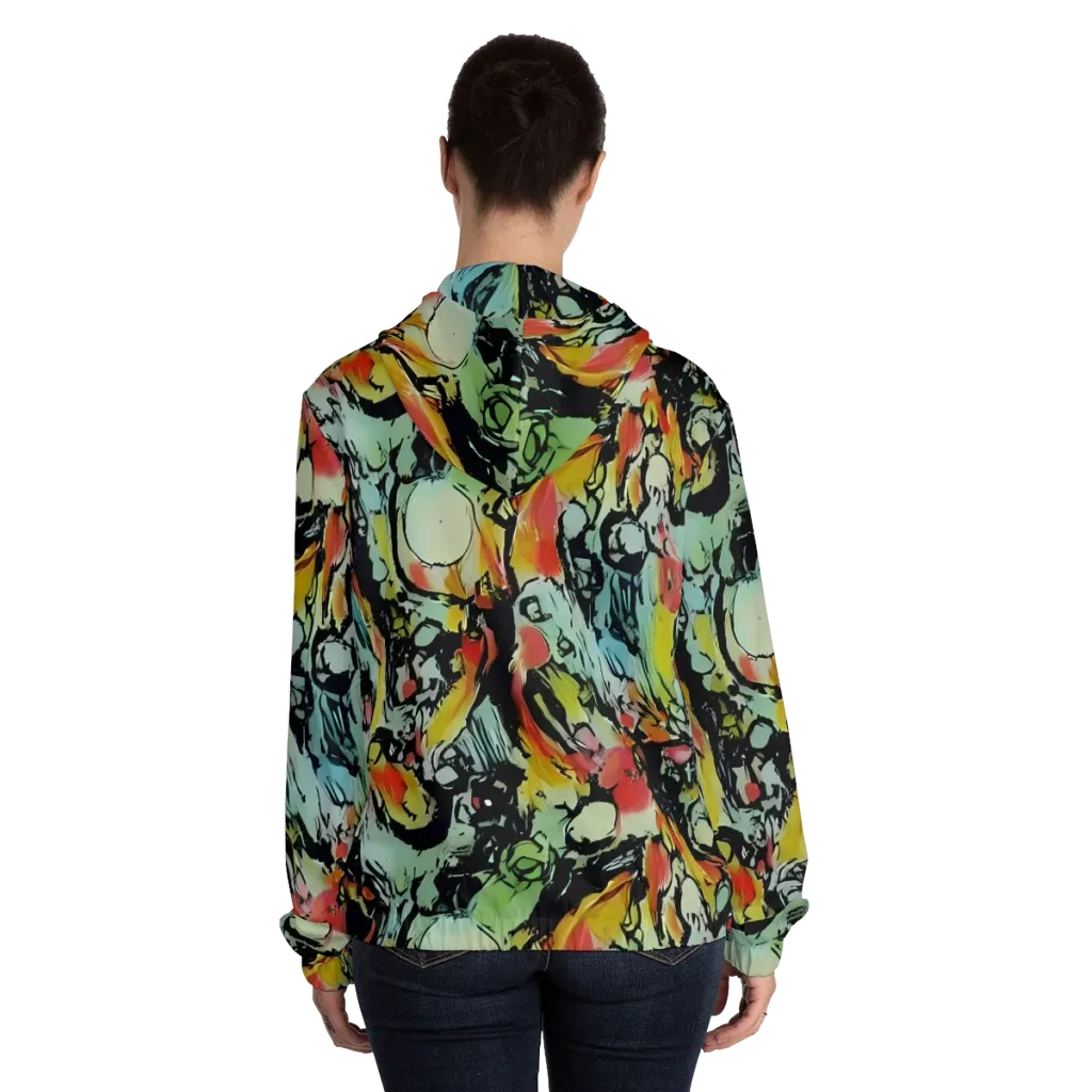 Chromatic Menagerie on Women's Full-Zip Hoodie — Back On Person